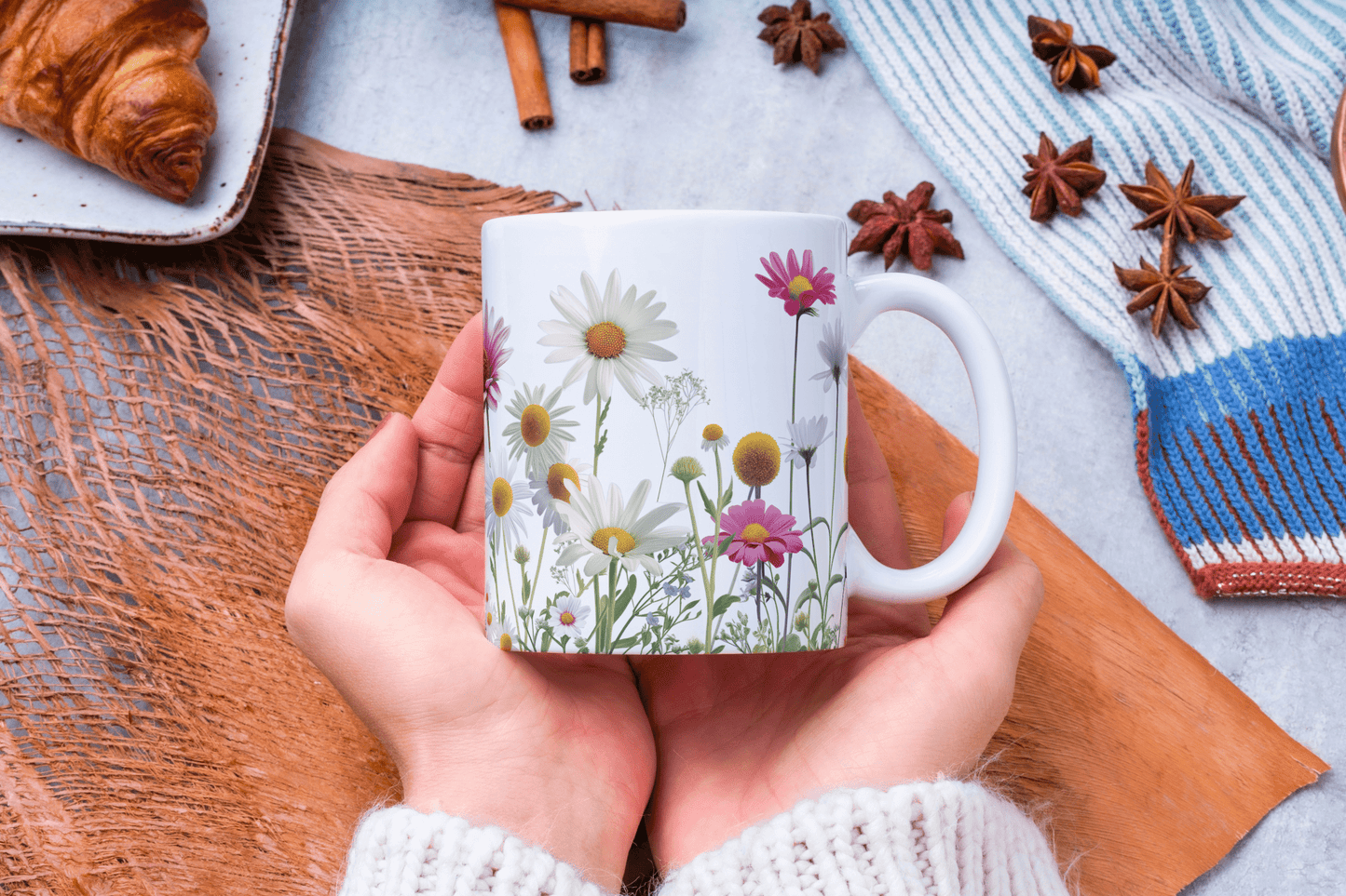 Blomstereng Kopp – Sommerlig og Fargerik Hvit Kaffekopp - masdam.cheer