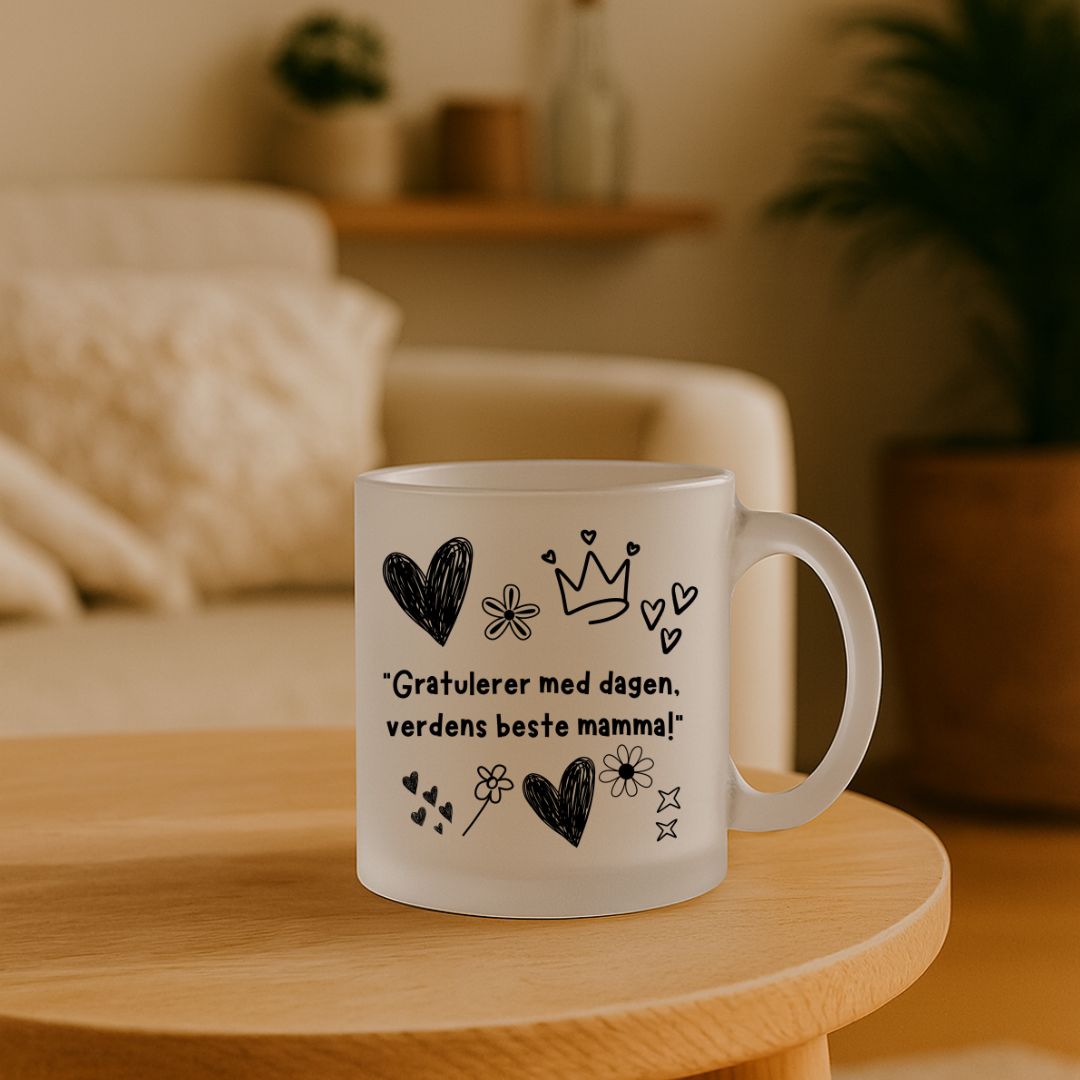 Bursdagskopp til mamma - Gratulerer med dagen – 300 ml - masdam.cheer