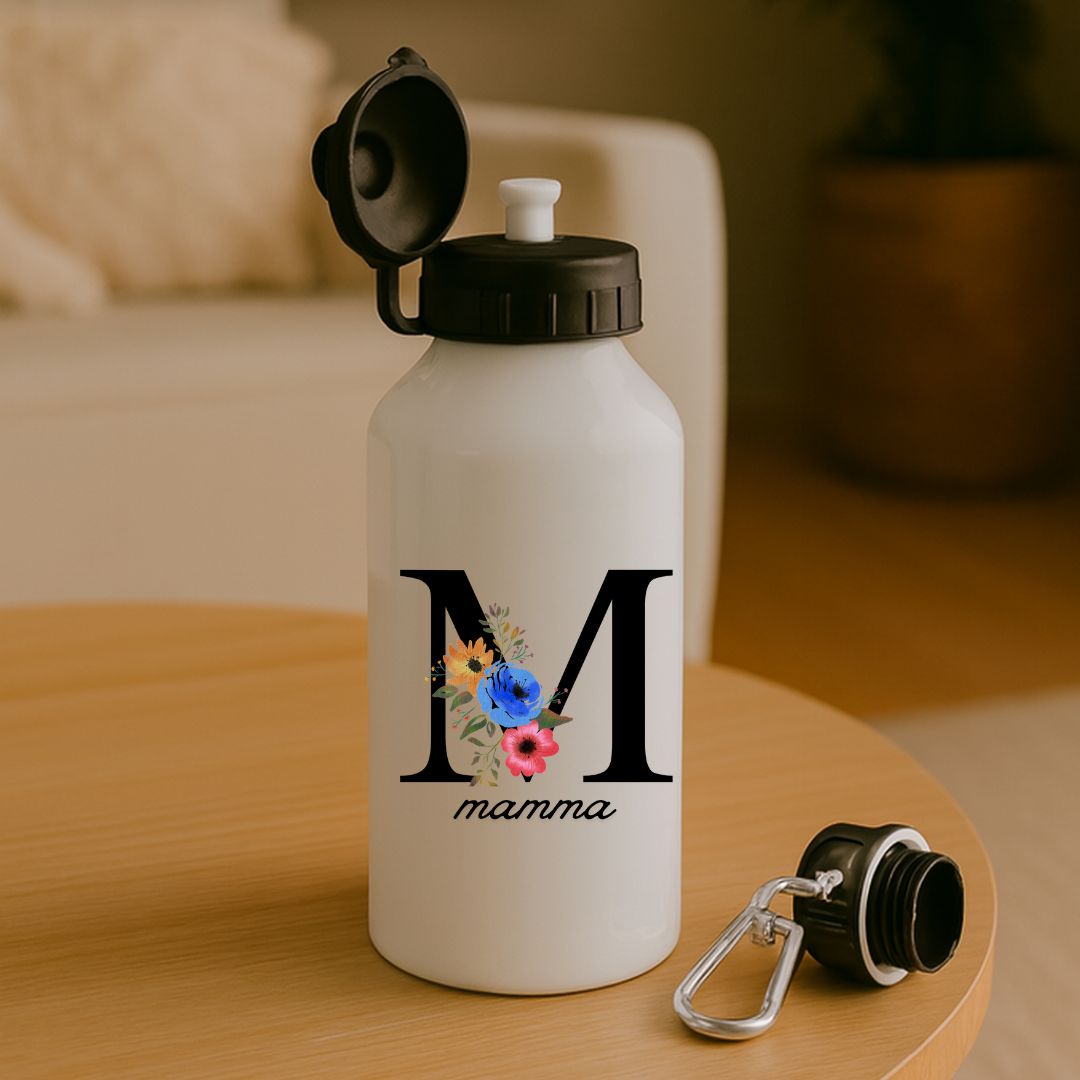Drikkeflaske til mamma – M med blomster – 500ml - masdam.cheer