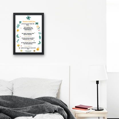 Emosjonell “Tusen takk for” - plakat A4 | Digital nedlasting | Inspirerende veggkunst & takknemlighetsgave - masdam.cheer