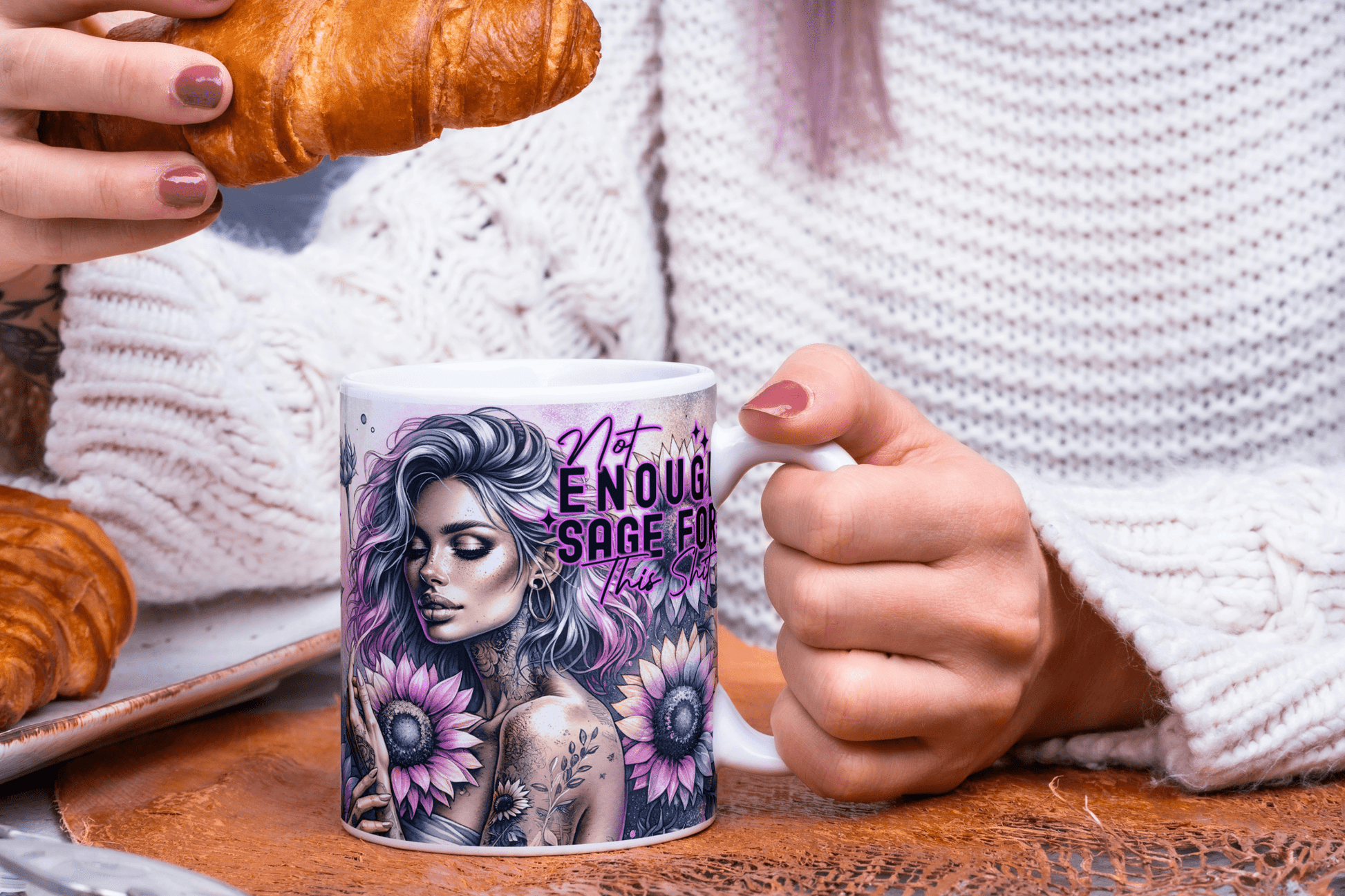 Enough Sage For" Self - Worth Mug - 11 oz Minimalist Ceramic Cup - masdam.cheer