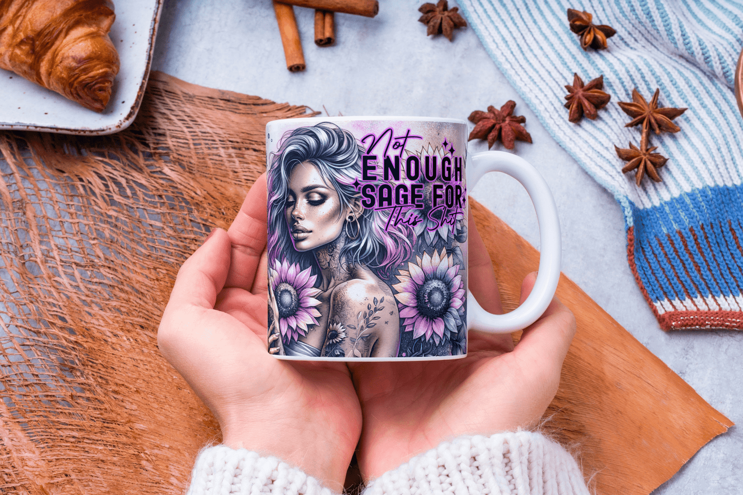 Enough Sage For" Self - Worth Mug - 11 oz Minimalist Ceramic Cup - masdam.cheer