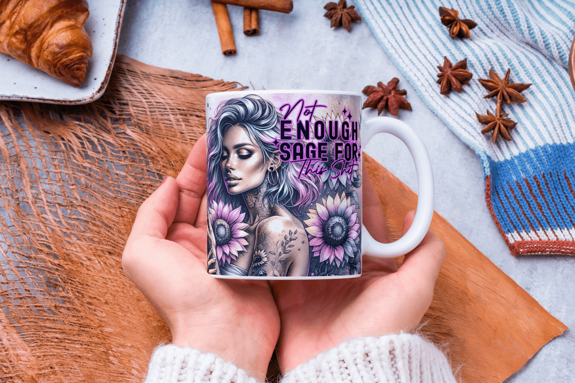Enough Sage For" Self - Worth Mug - 11 oz Minimalist Ceramic Cup - masdam.cheer