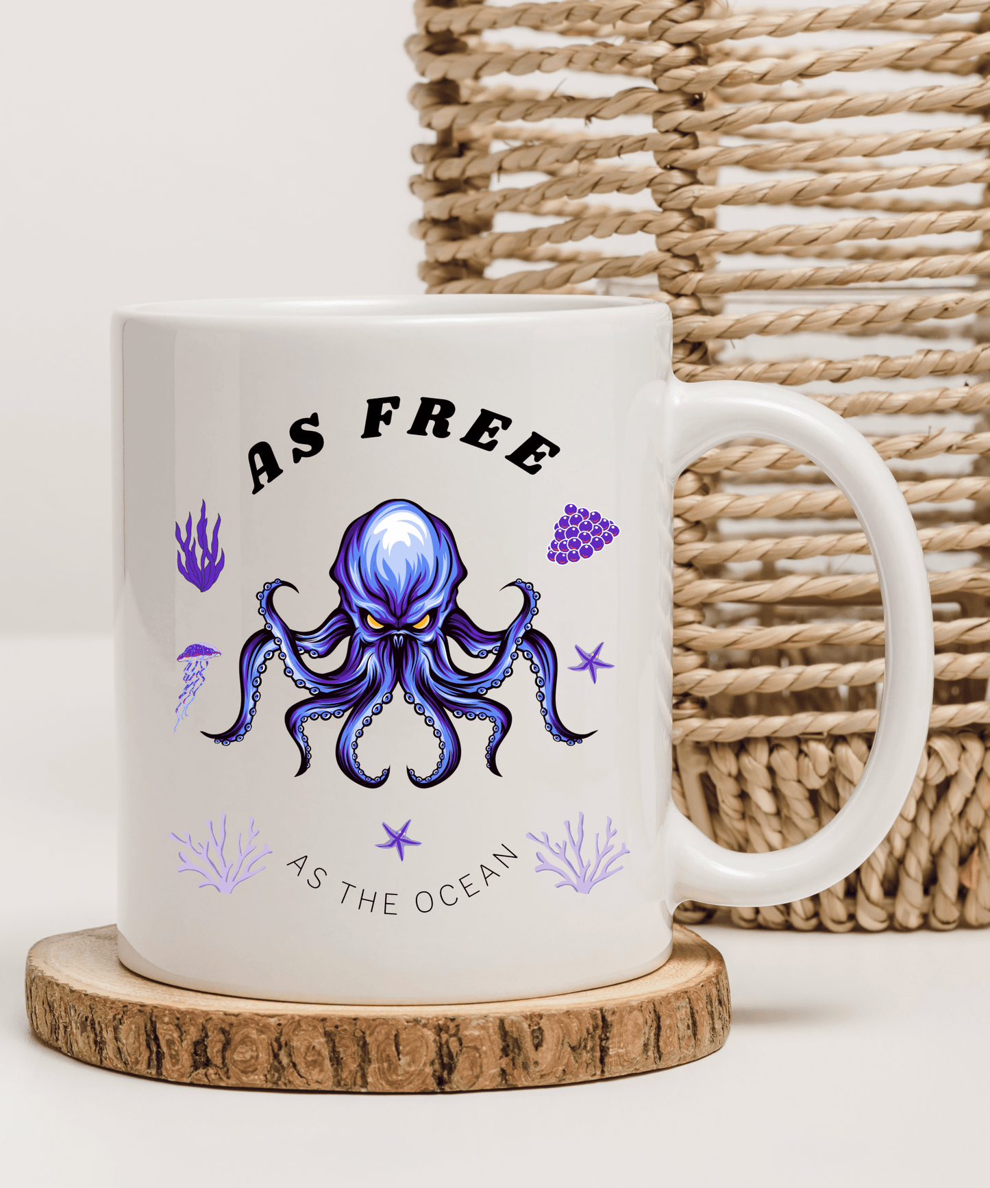 "Havets Frihet Kopp – 'As Free As The Ocean' Keramikkopp" - masdam.cheer