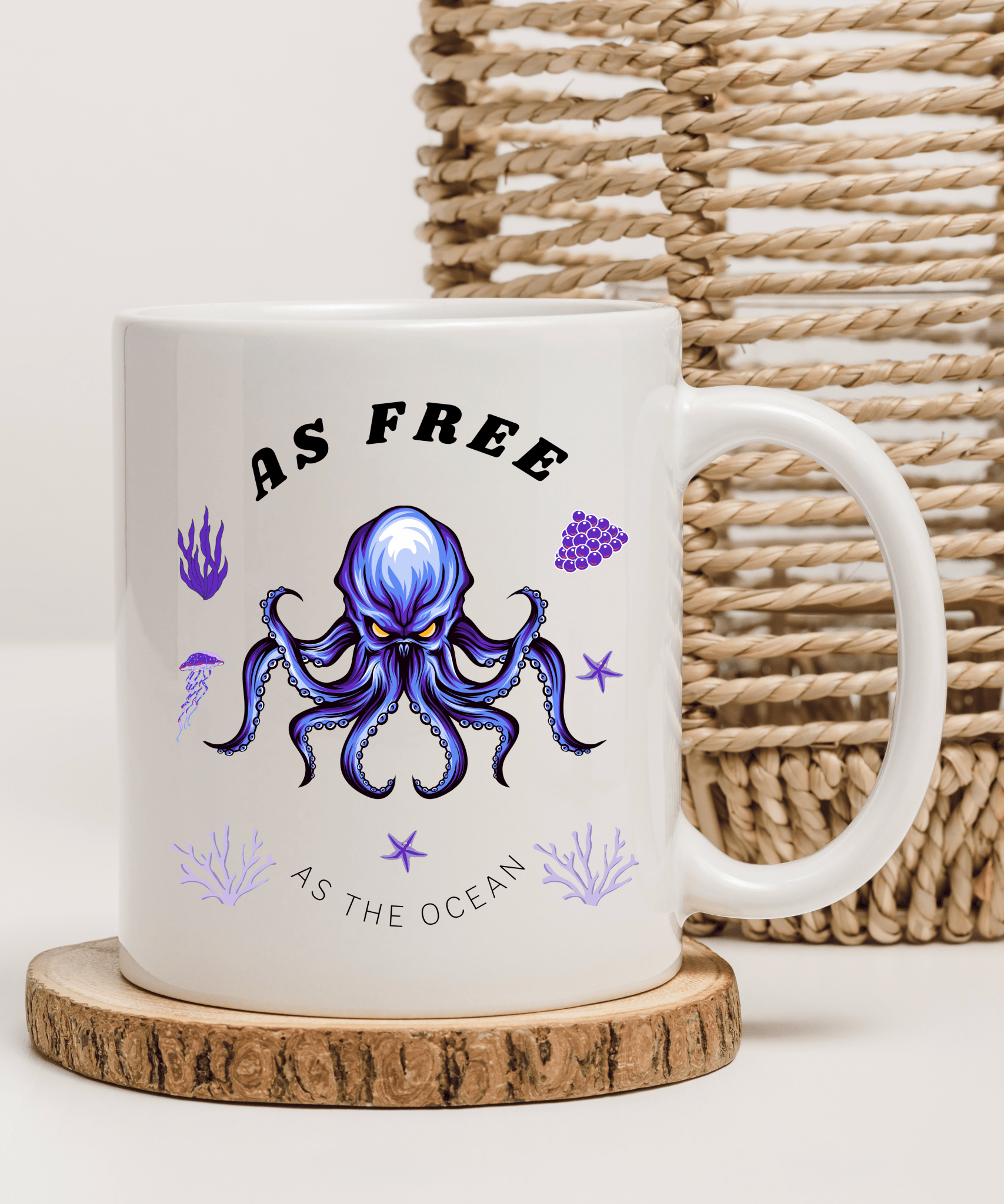 "Havets Frihet Kopp – 'As Free As The Ocean' Keramikkopp" - masdam.cheer
