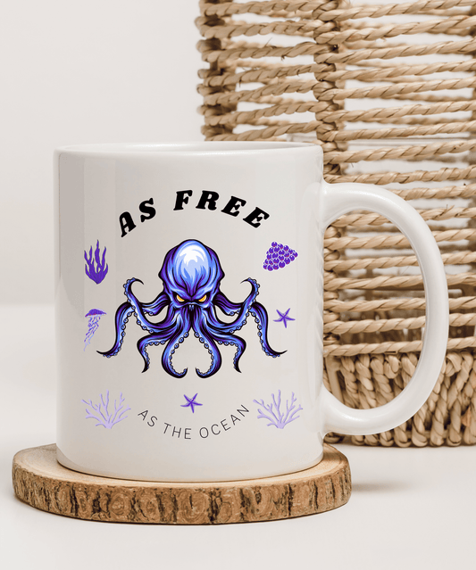 "Havets Frihet Kopp – 'As Free As The Ocean' Keramikkopp" - masdam.cheer