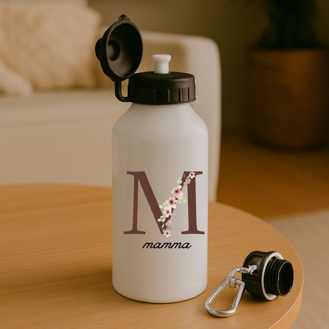 Hvit drikkeflaske – M mamma 500ml - masdam.cheer