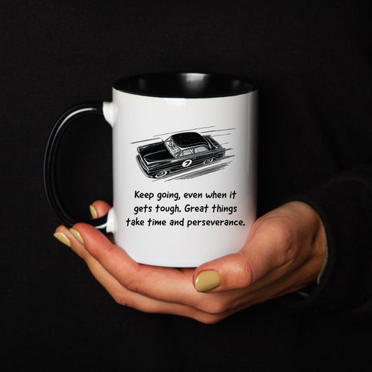 Keramikkrus Retro Bil – Keep Going Inspiration (Sort hank) - masdam.cheer