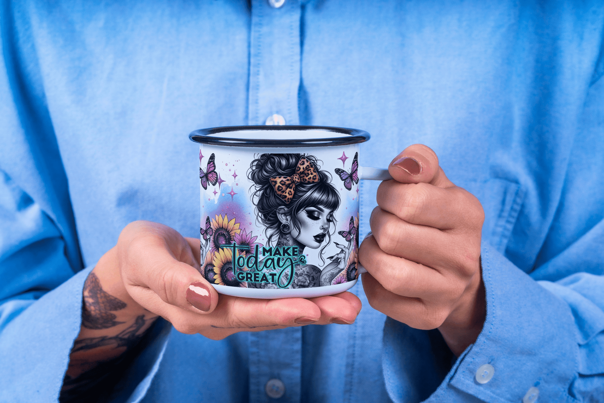Make Today Great – Emaljekopp med Sort Kant - masdam.cheer
