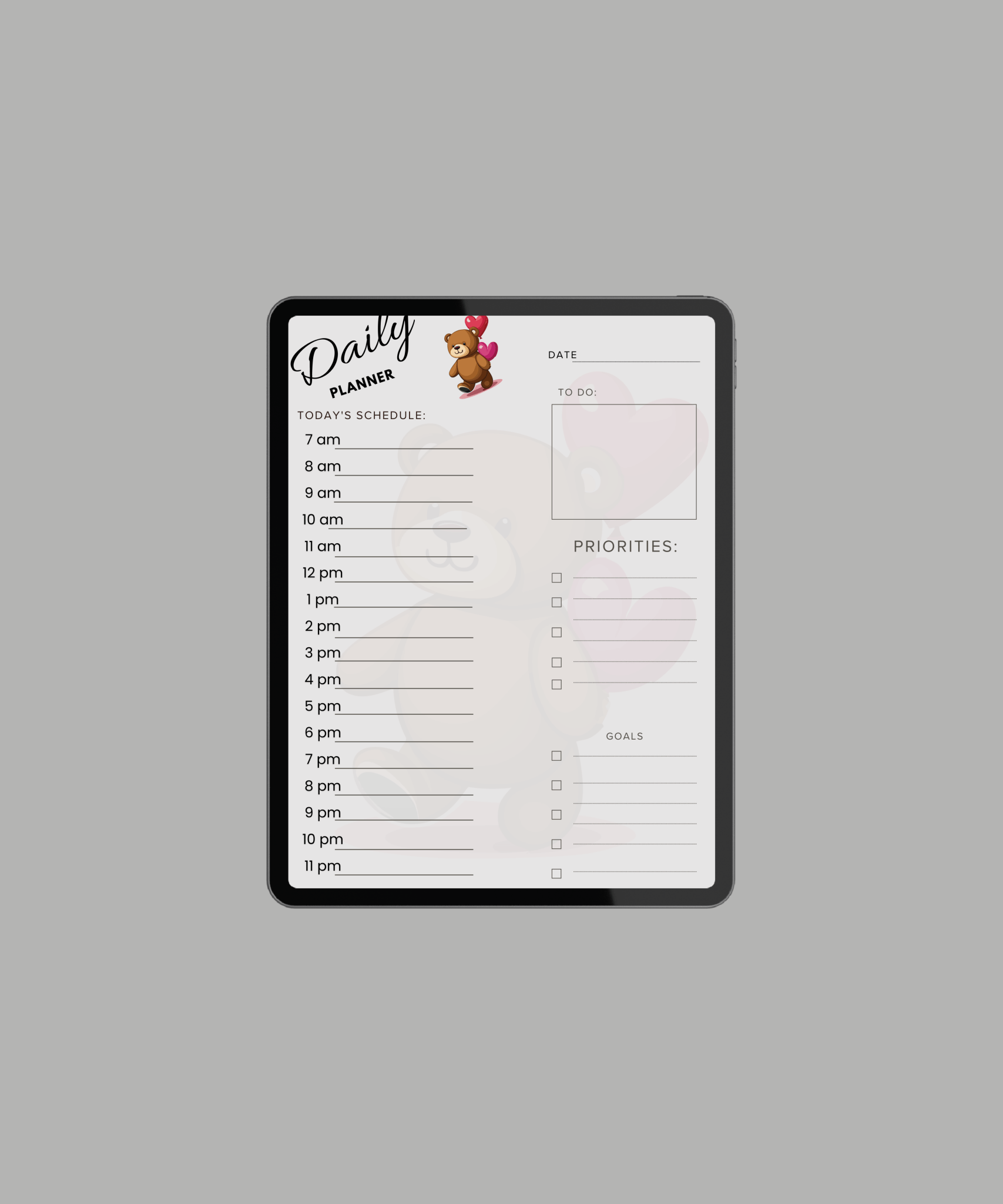 Minimalistisk Dagsplanlegger | Udatert | Digital og Utskriftsvennlig | PDF Nedlasting - masdam.cheer