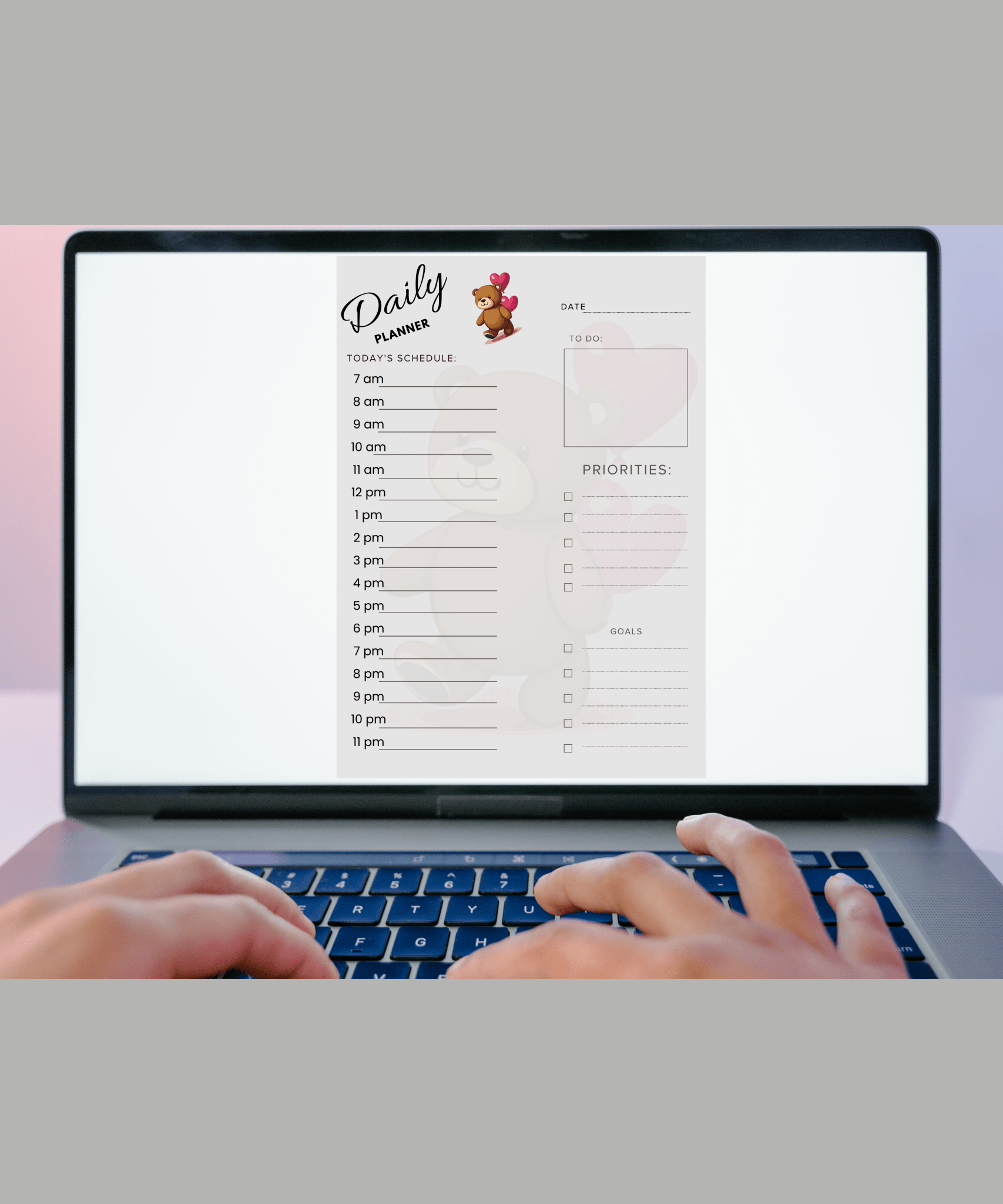 Minimalistisk Dagsplanlegger | Udatert | Digital og Utskriftsvennlig | PDF Nedlasting - masdam.cheer