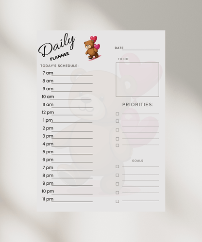 Minimalistisk Dagsplanlegger | Udatert | Digital og Utskriftsvennlig | PDF Nedlasting - masdam.cheer