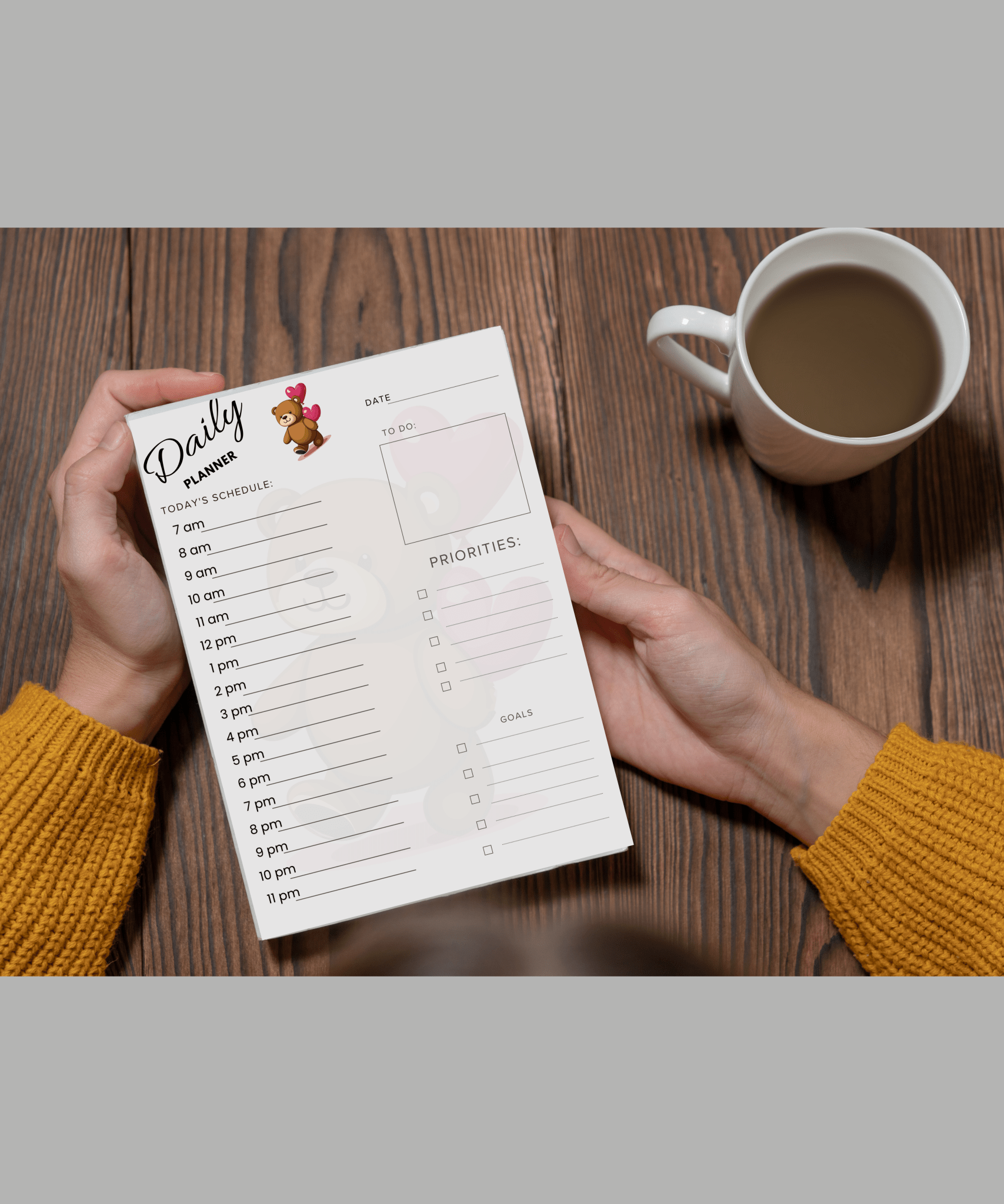 Minimalistisk Dagsplanlegger | Udatert | Digital og Utskriftsvennlig | PDF Nedlasting - masdam.cheer