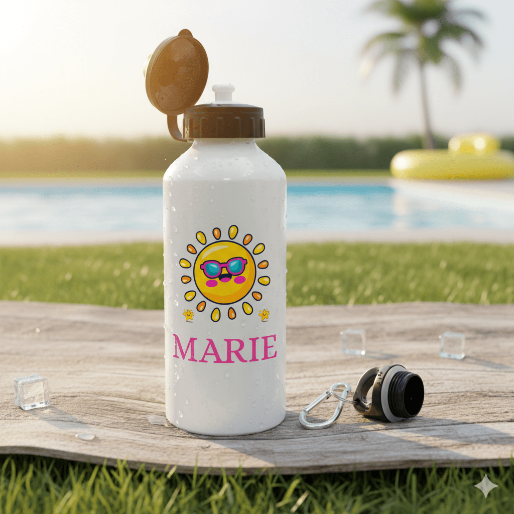 Personlig drikkeflaske 500 ml i aluminium – Med navn | Perfekt gave til barn og voksne - masdam.cheer