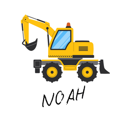 Personlig drikkeflaske med navn – Gravemaskin motiv (400 ml) - masdam.cheer