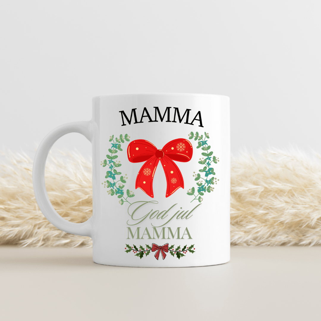 Personlig “God Jul Mamma” kopp – Julegave med koselig design og varm tekst - masdam.cheer