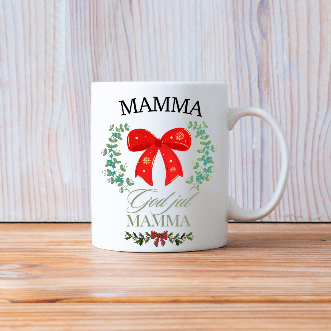 Personlig “God Jul Mamma” kopp – Julegave med koselig design og varm tekst - masdam.cheer