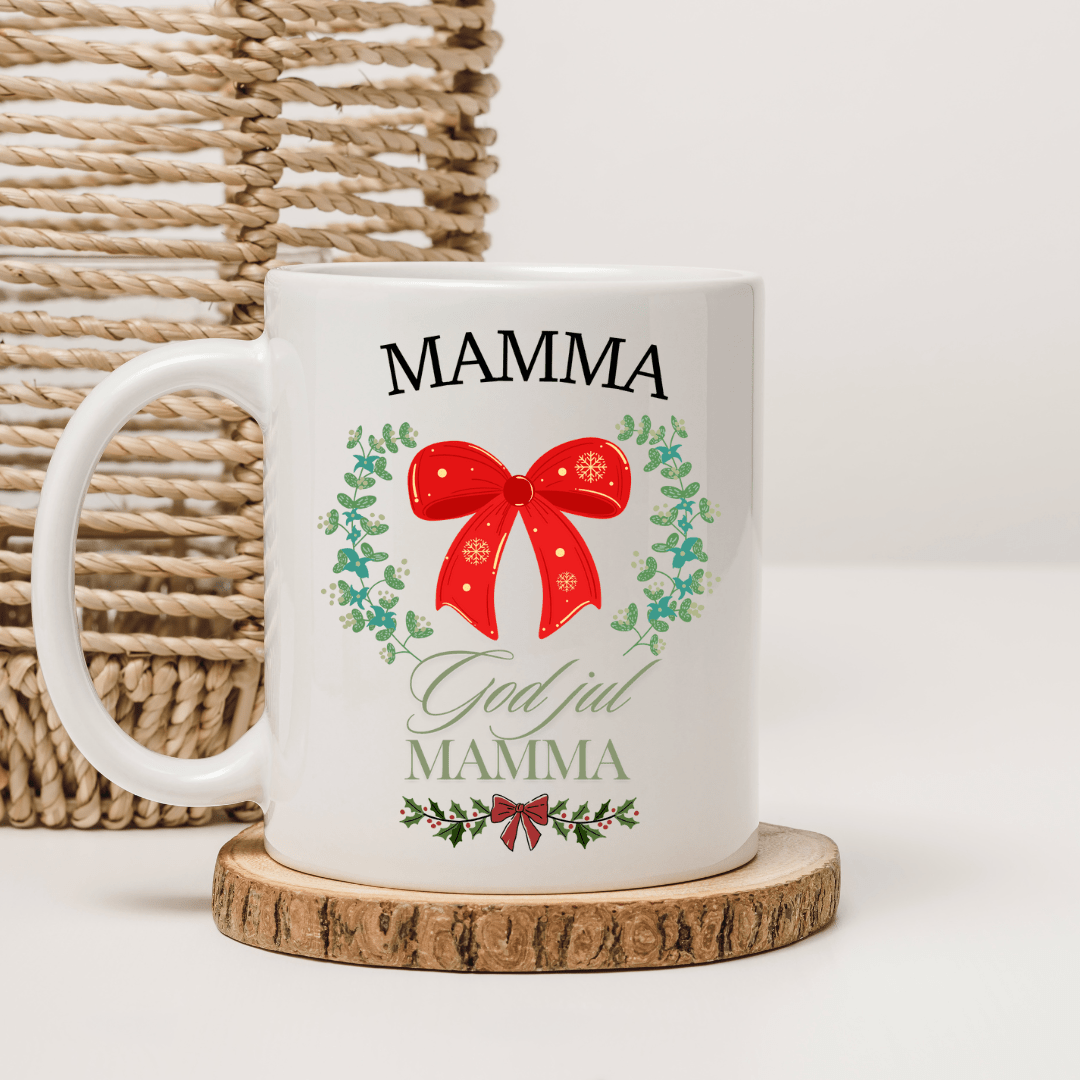 Personlig “God Jul Mamma” kopp – Julegave med koselig design og varm tekst - masdam.cheer
