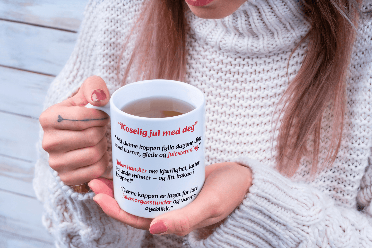 Personlig juledesign - kopp – “Koselig jul med deg” - masdam.cheer