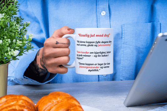 Personlig juledesign - kopp – “Koselig jul med deg” - masdam.cheer
