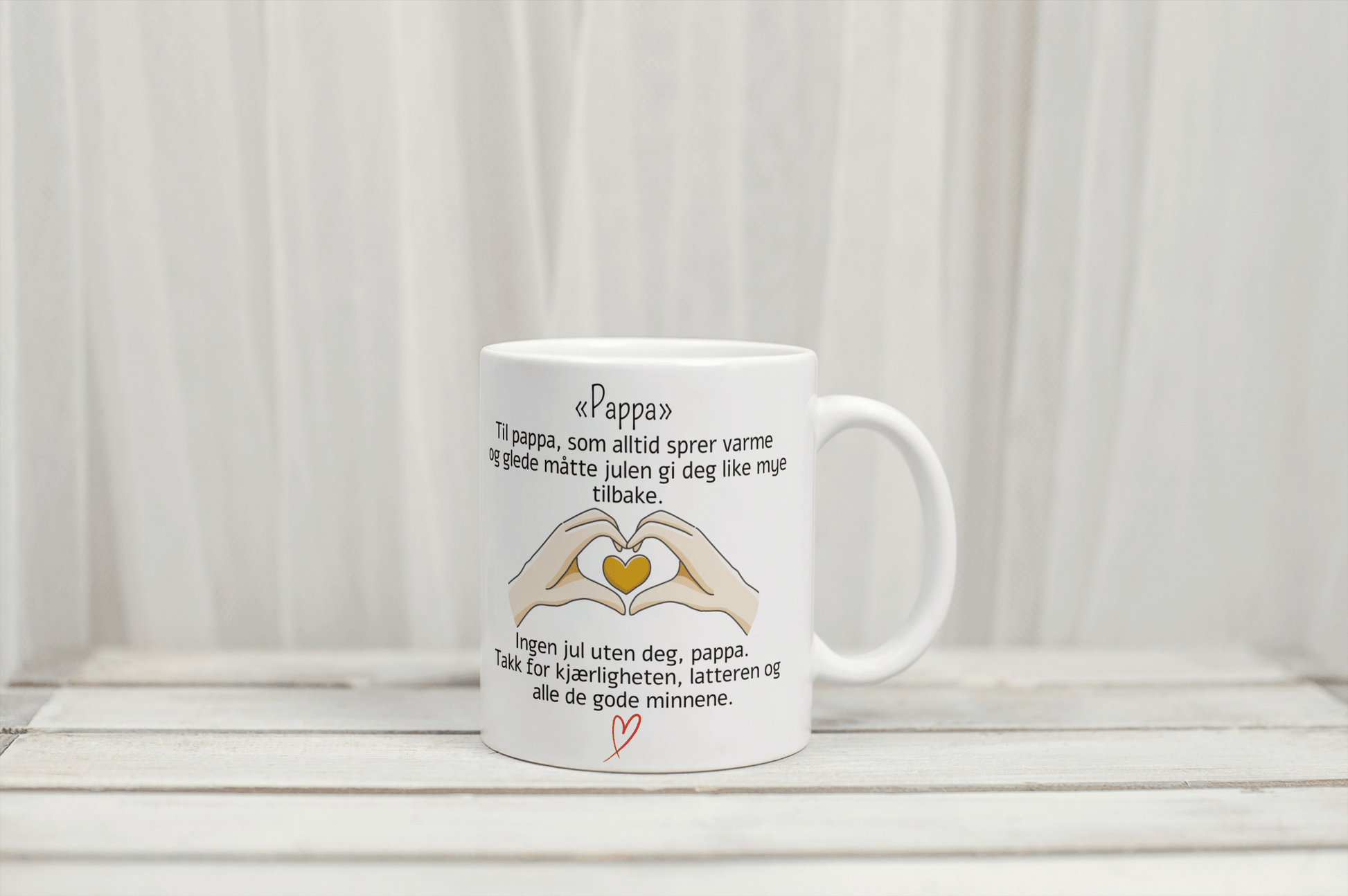 Personlig julekopp – Til Pappa (egen tekst eller standard hilsen) - masdam.cheer