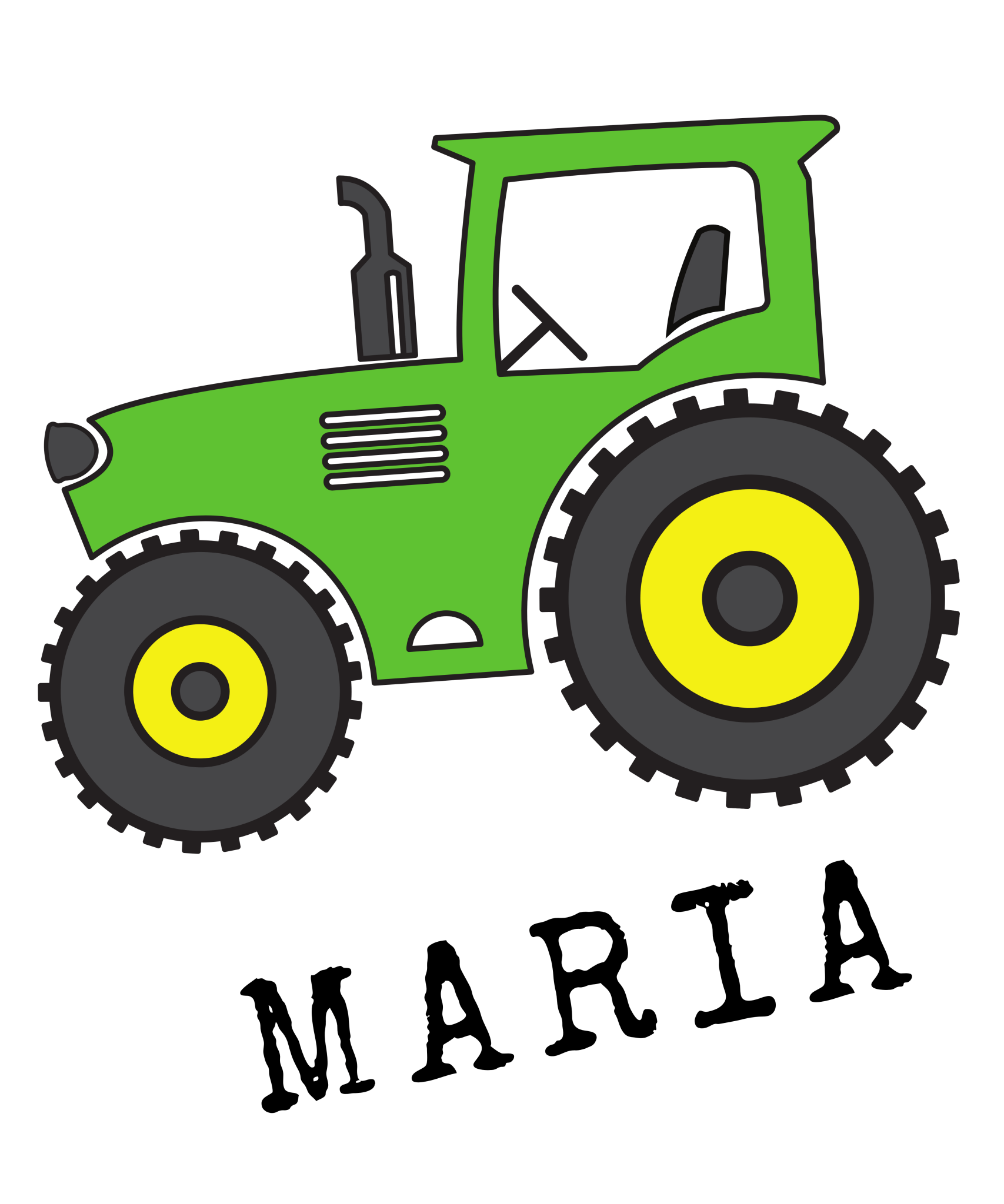 Personlig kopp med grønn traktor – Gave med navn til barn eller traktor - fan - masdam.cheer