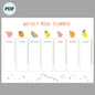 Printable Weekly Meal Planner | Food Diary & Meal Tracker | Meal Prep Journal | A4/A5/Letter PDF | Instant Download - masdam.cheer