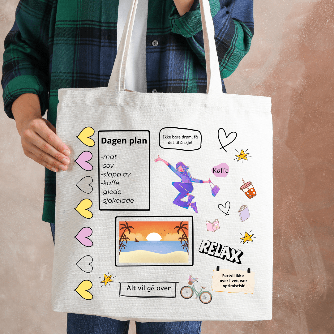 Slitesterk Totebag i 10 oz Bomullsmiks – Miljøvennlig Handlenett med Motiv - masdam.cheer