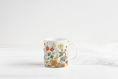 Sommerblomster – Hvit Kopp med Vakkert og Fargerikt Blomstertrykk - masdam.cheer