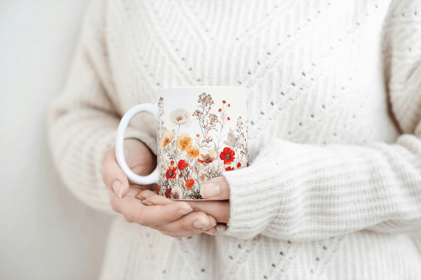 Sommereng i En Kopp – Villblomster på Klassisk Hvit Keramikk - masdam.cheer