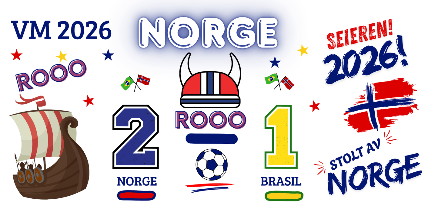 VM 2026 Supporterkrus – Norge vs Brasil (Fotballkopp) - masdam.cheer