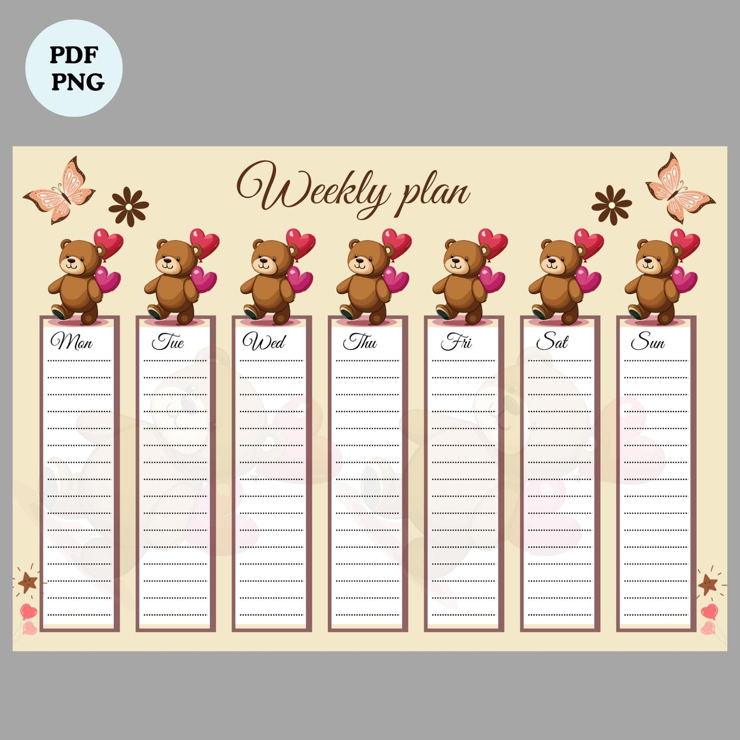 Weekly Planner Printable | Digital PNG & PDF | Weekly Schedule Template | To - Do List | Homeschool / School Schedule | Minimalist A4 Design - masdam.cheer