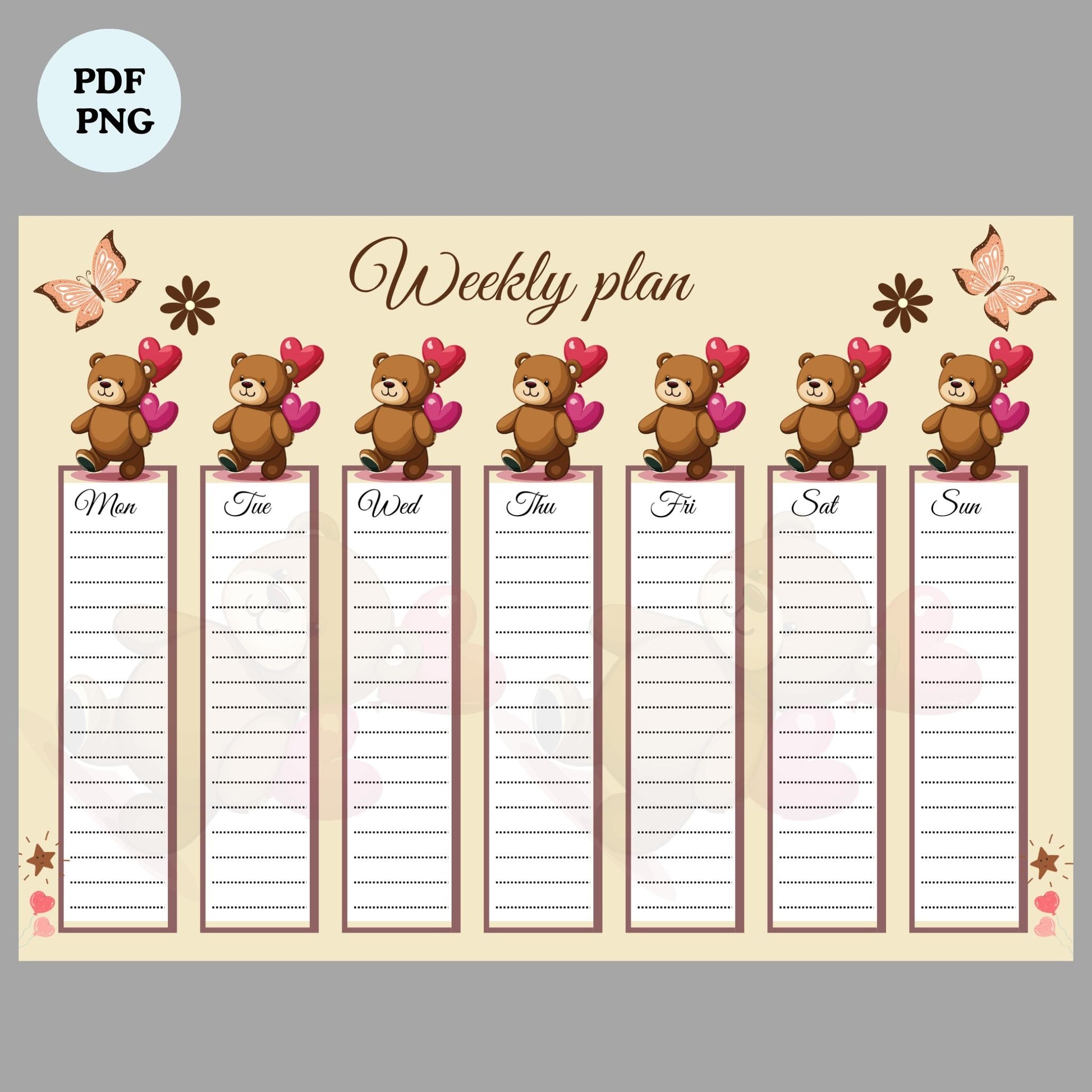 Weekly Planner Printable | Digital PNG & PDF | Weekly Schedule Template | To - Do List | Homeschool / School Schedule | Minimalist A4 Design - masdam.cheer